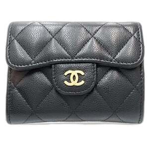 CHANEL Black Caviar Leather Wallet